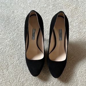Prada black suede heel - worn once.